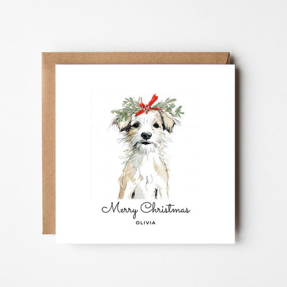Personalised Dog Christmas Card: Illustrated Pet Holiday Card