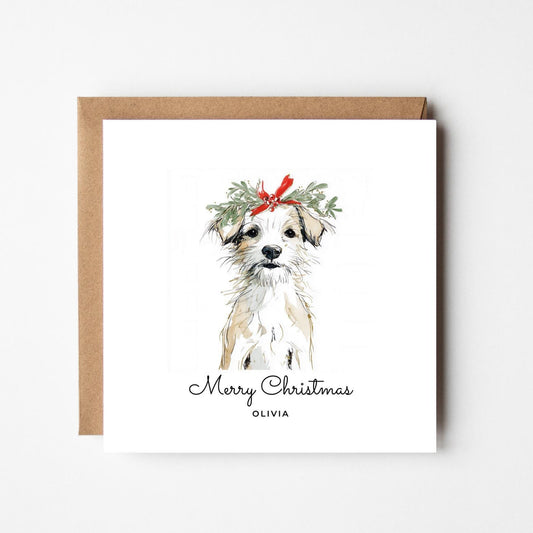 Personalised Dog Christmas Card: Illustrated Pet Holiday Card