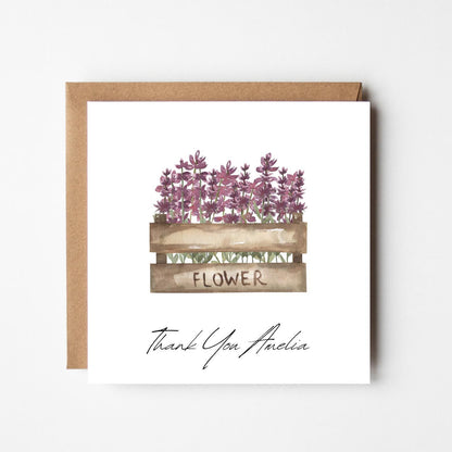 Personalised Thank You Card – Rustic Floral Design