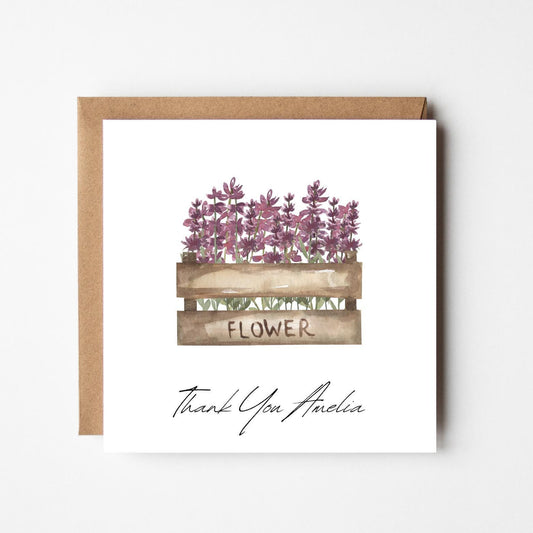 Personalised Thank You Card – Rustic Floral Design