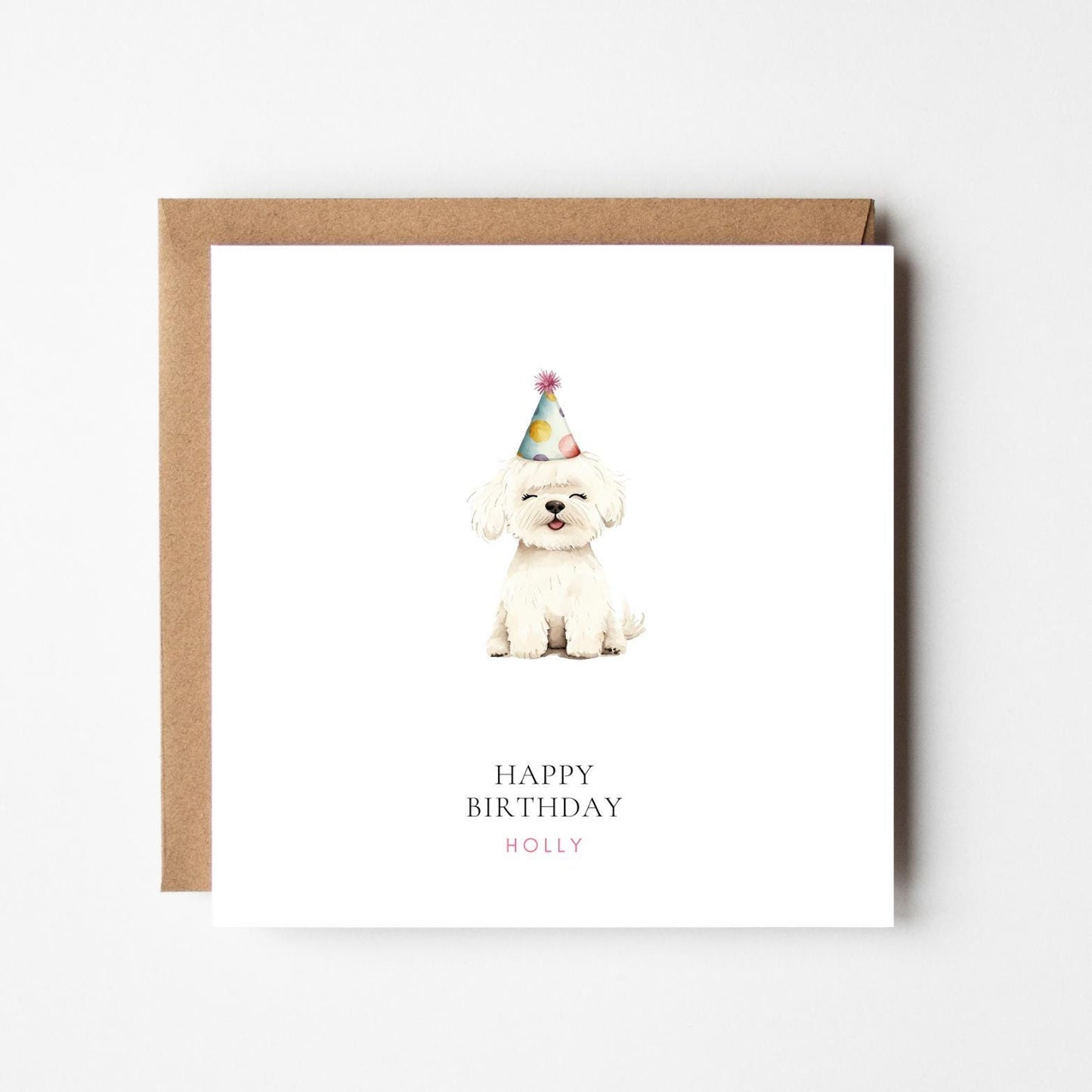 Personalised Bichon Frise Birthday Card – Cute Dog Birthday Card