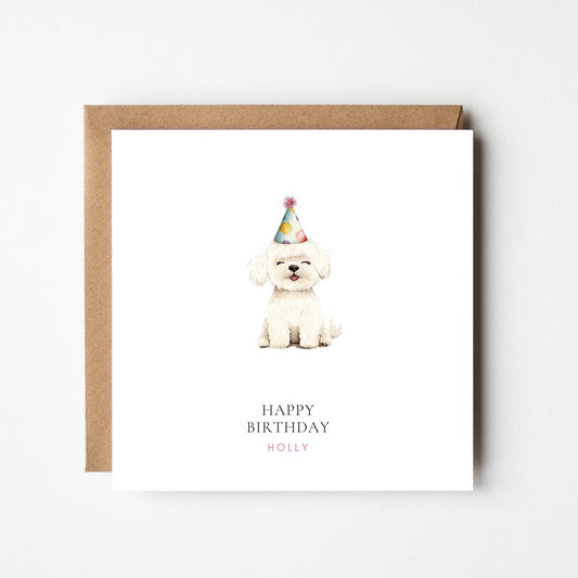 Personalised Bichon Frise Birthday Card – Cute Dog Birthday Card