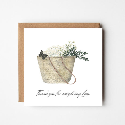 Personalised Thank You Card – Rustic country floral Design