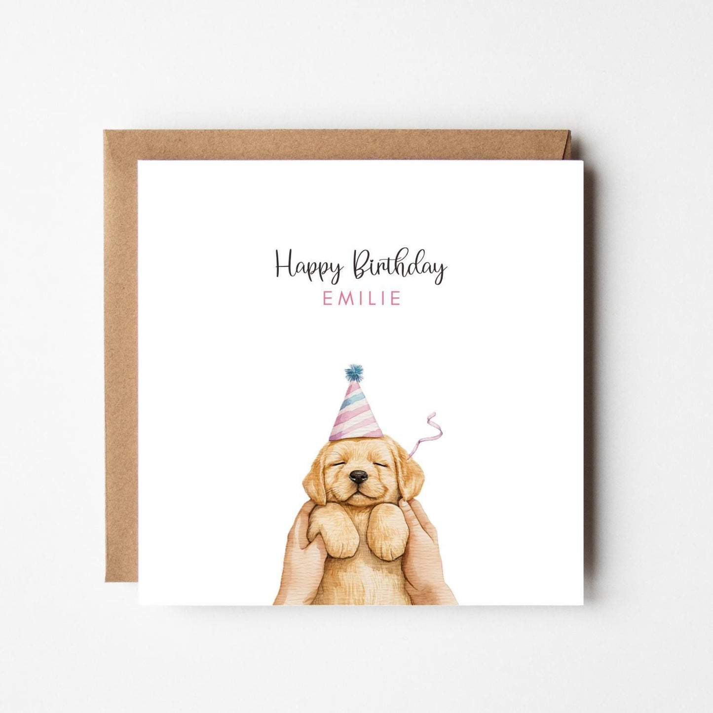 Personalised Puppy Birthday Card – Cute Dog Lover Birthday Greeting