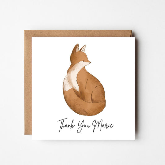 Personalised Thank You Card – Woodland Fox Design