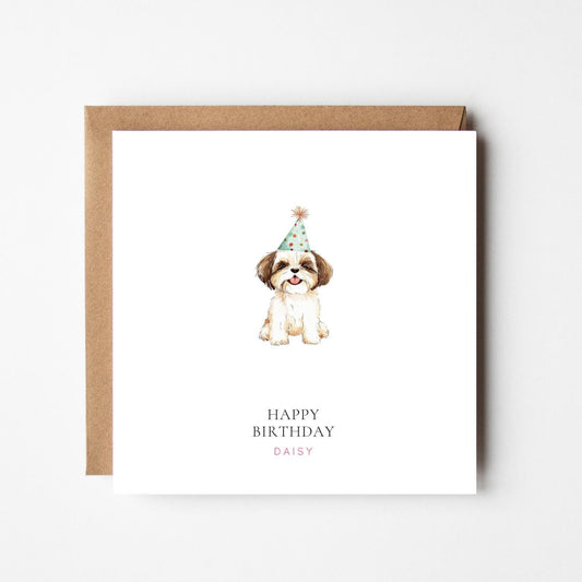 Personalised Shih Tzu Birthday Card – Custom Dog Birthday Greeting