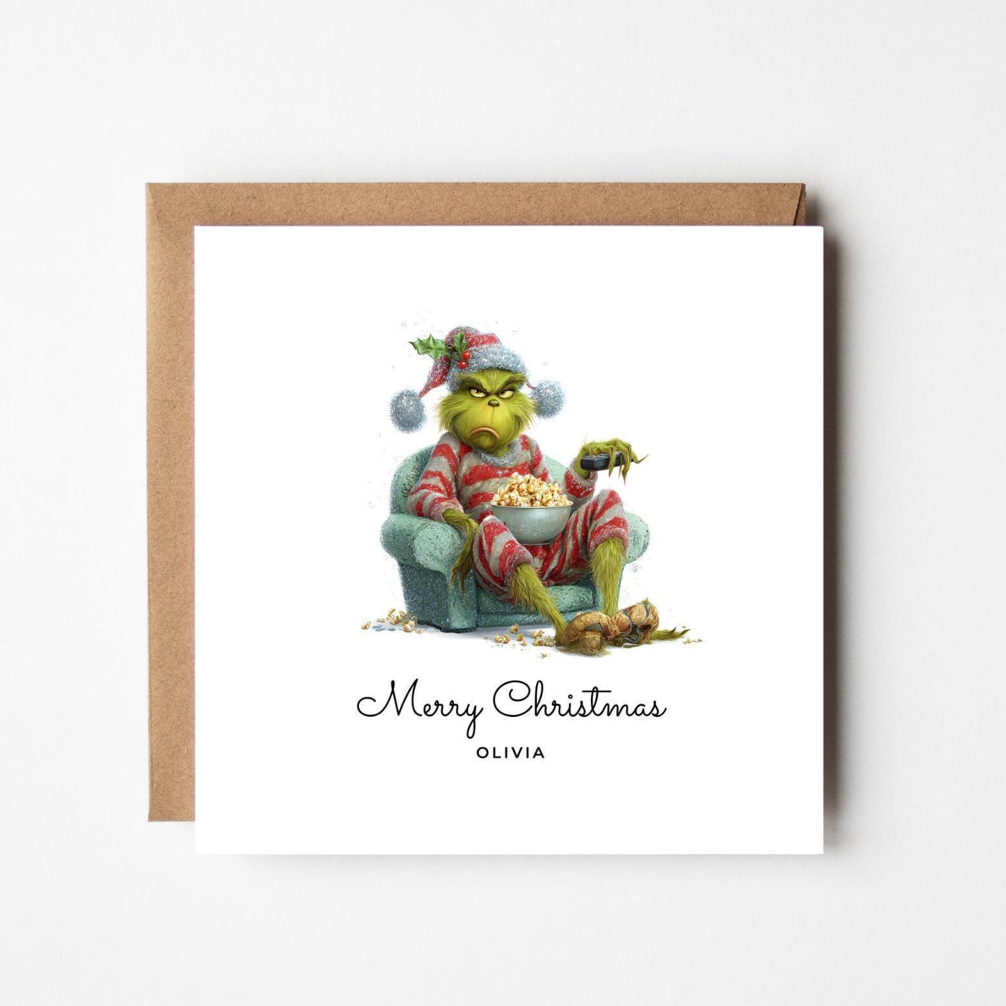 Personalised Grinch Christmas Card: Funny Holiday Keepsake