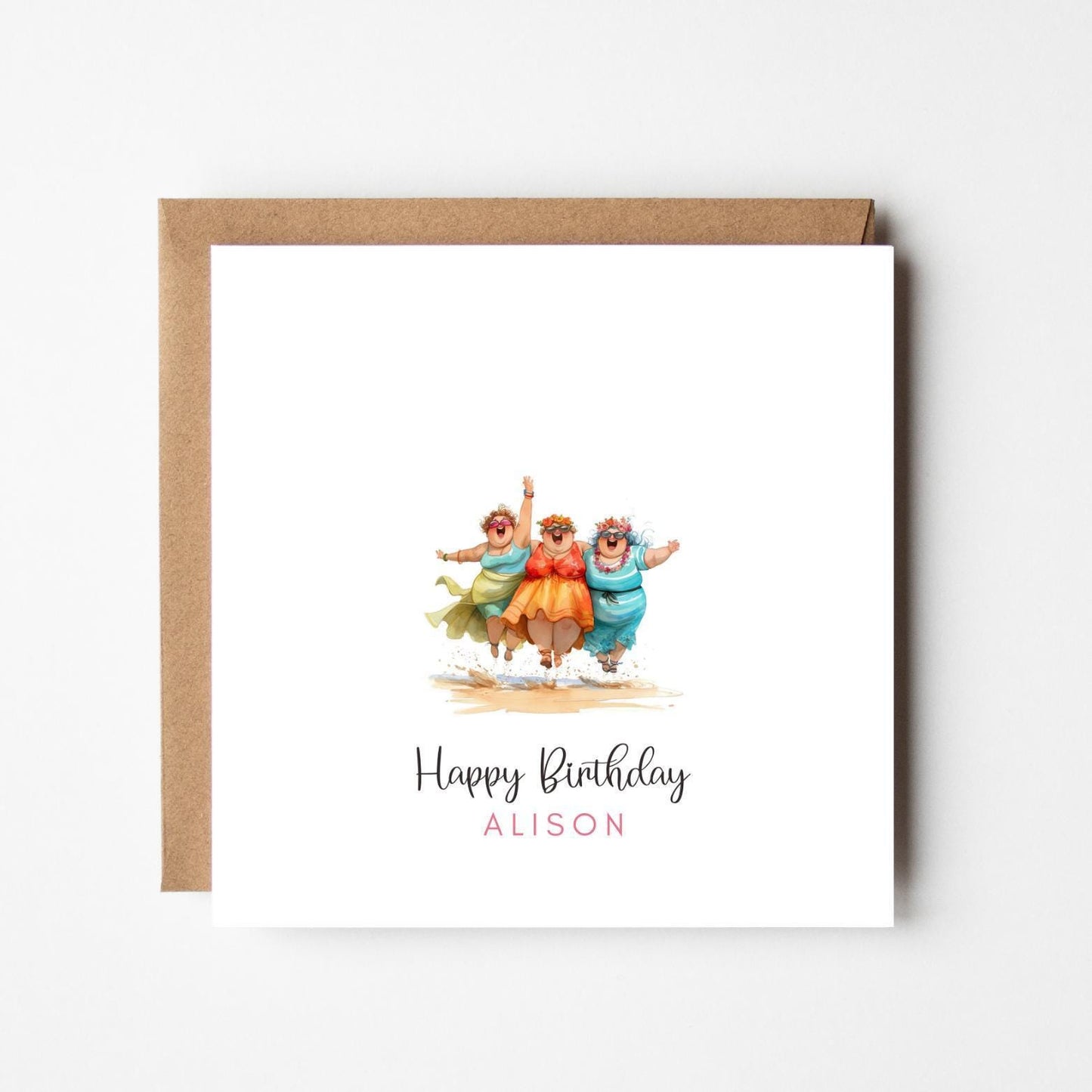 Funny Raccoon Personalised Birthday Card – Custom Name Greeting – Cute Animal Birthday Card – Handmade Birthday Card for Her