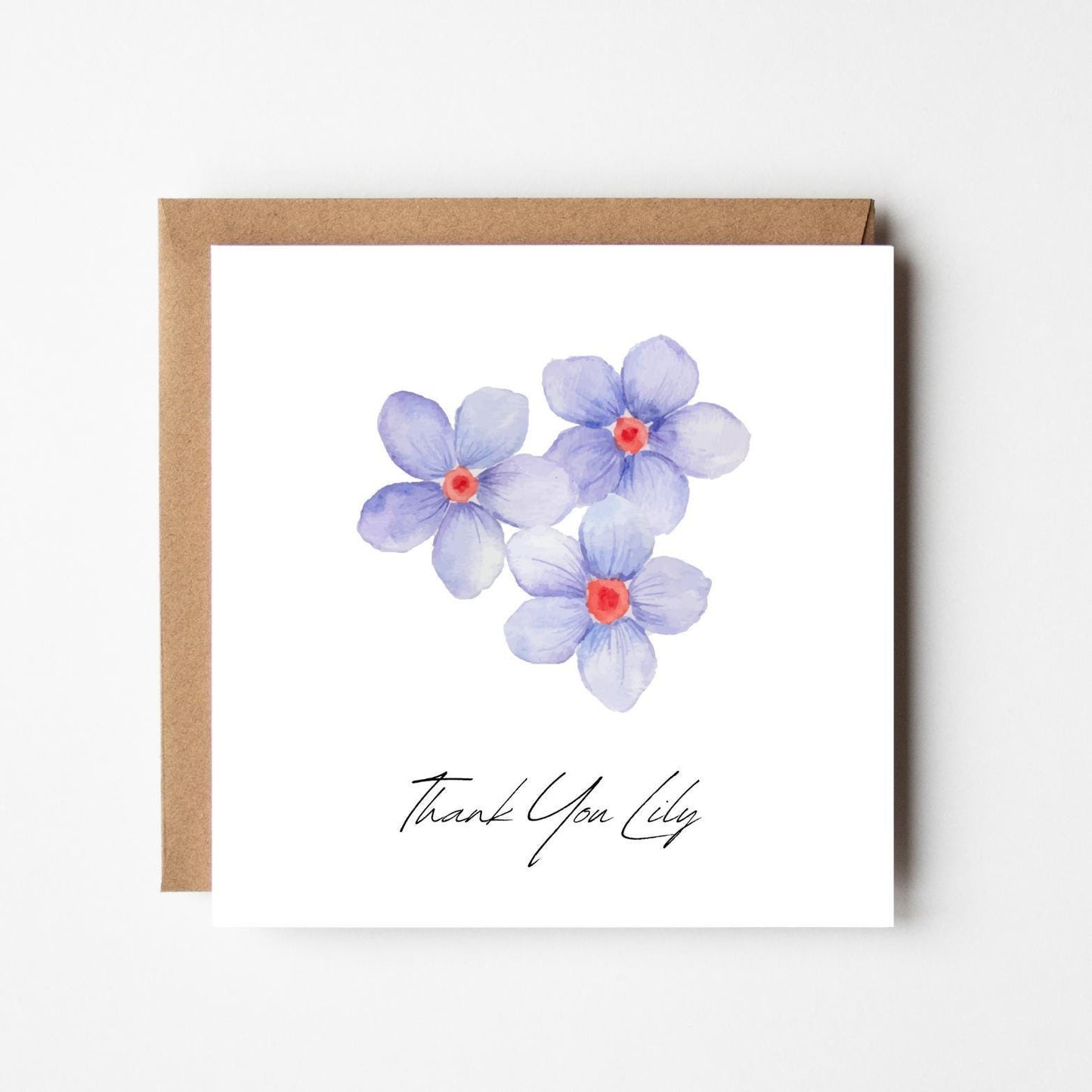 Personalised Floral Thank You Card – Watercolour Design