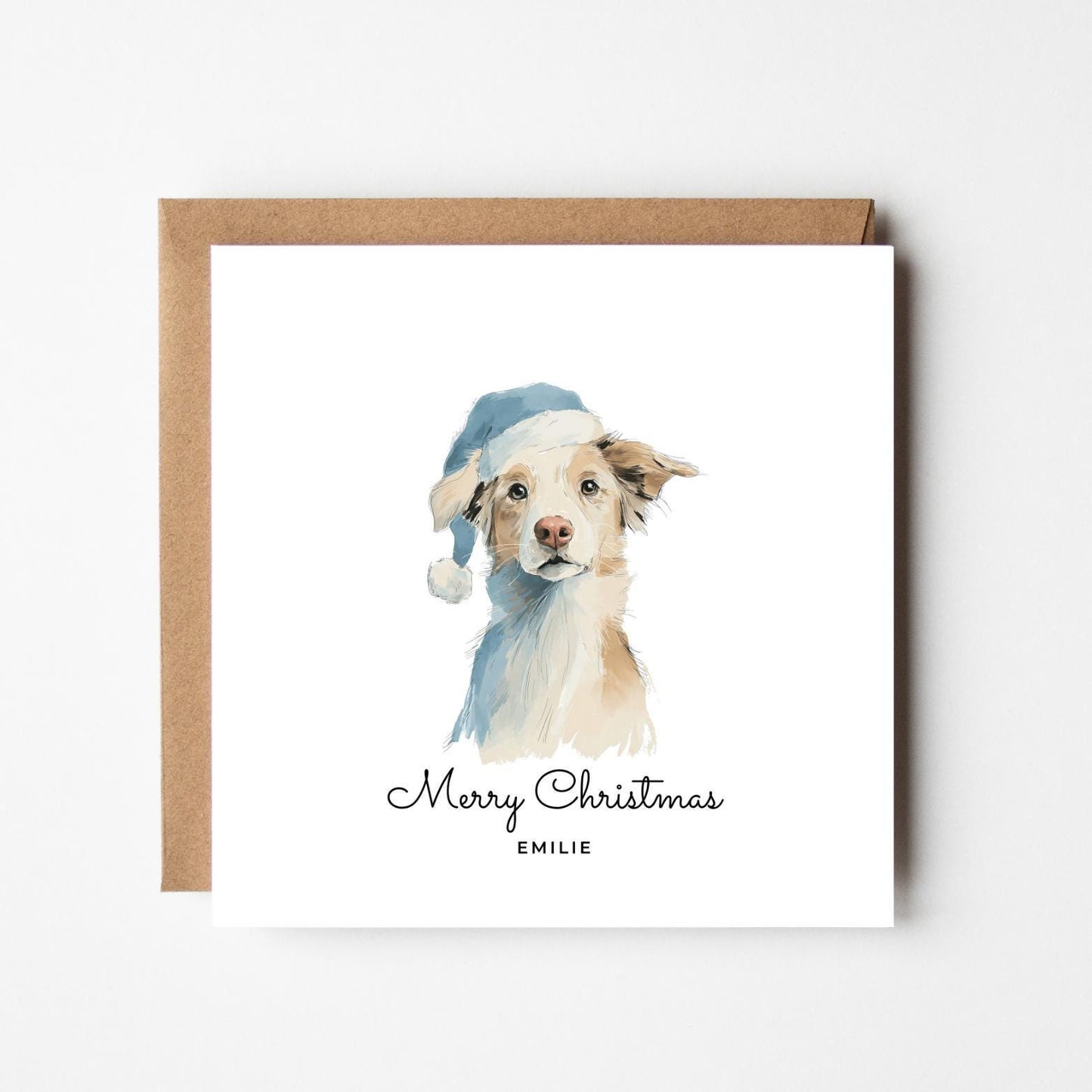 Personalised Border Collie Christmas Card: Dog Lover Holiday Card