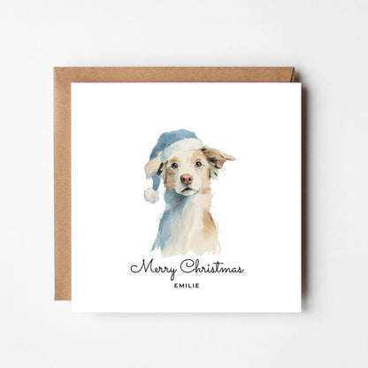 Personalised Border Collie Christmas Card: Dog Lover Holiday Card