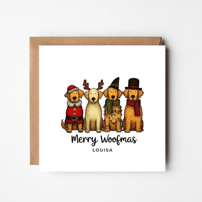 Personalised Dog Christmas Card: Merry Woofmas Holiday Card