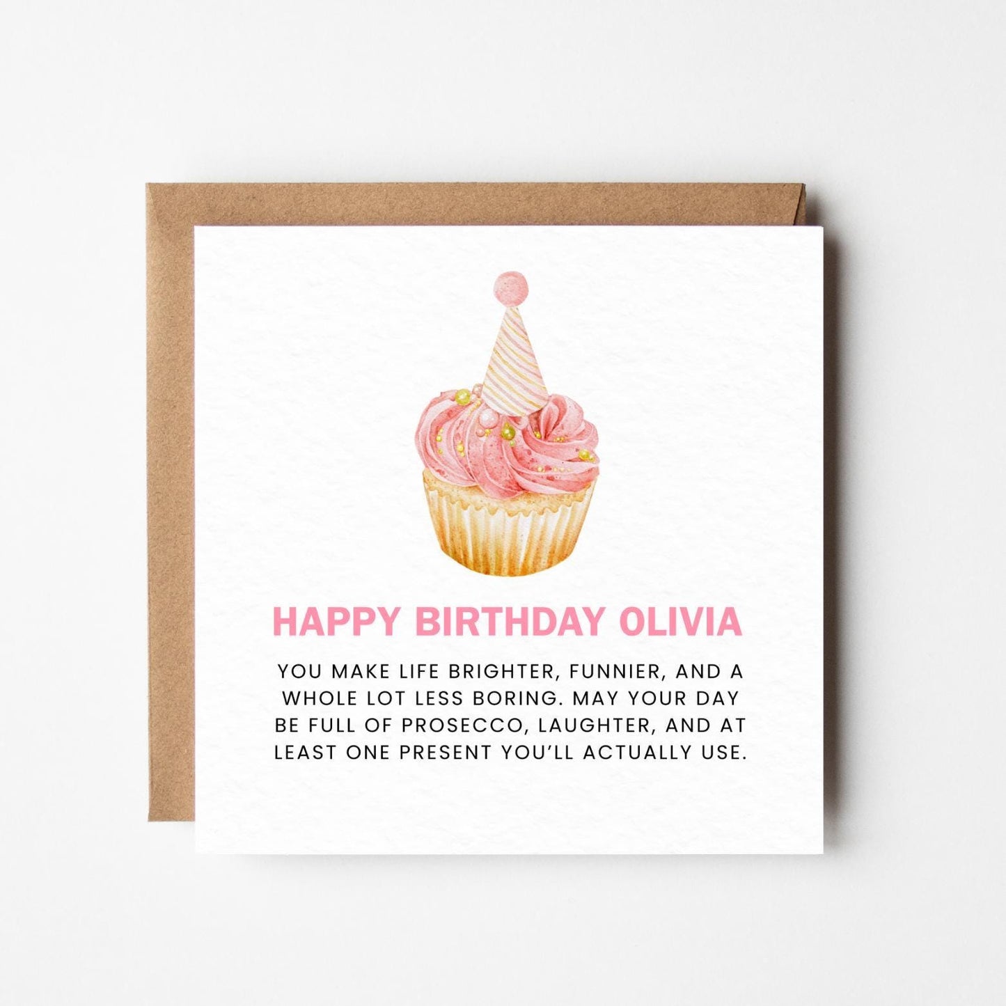 Personalised Best Friend Birthday Card – Custom Name Heartfelt Message Card, Sentimental Birthday Card for Her - Premium Textured Finish