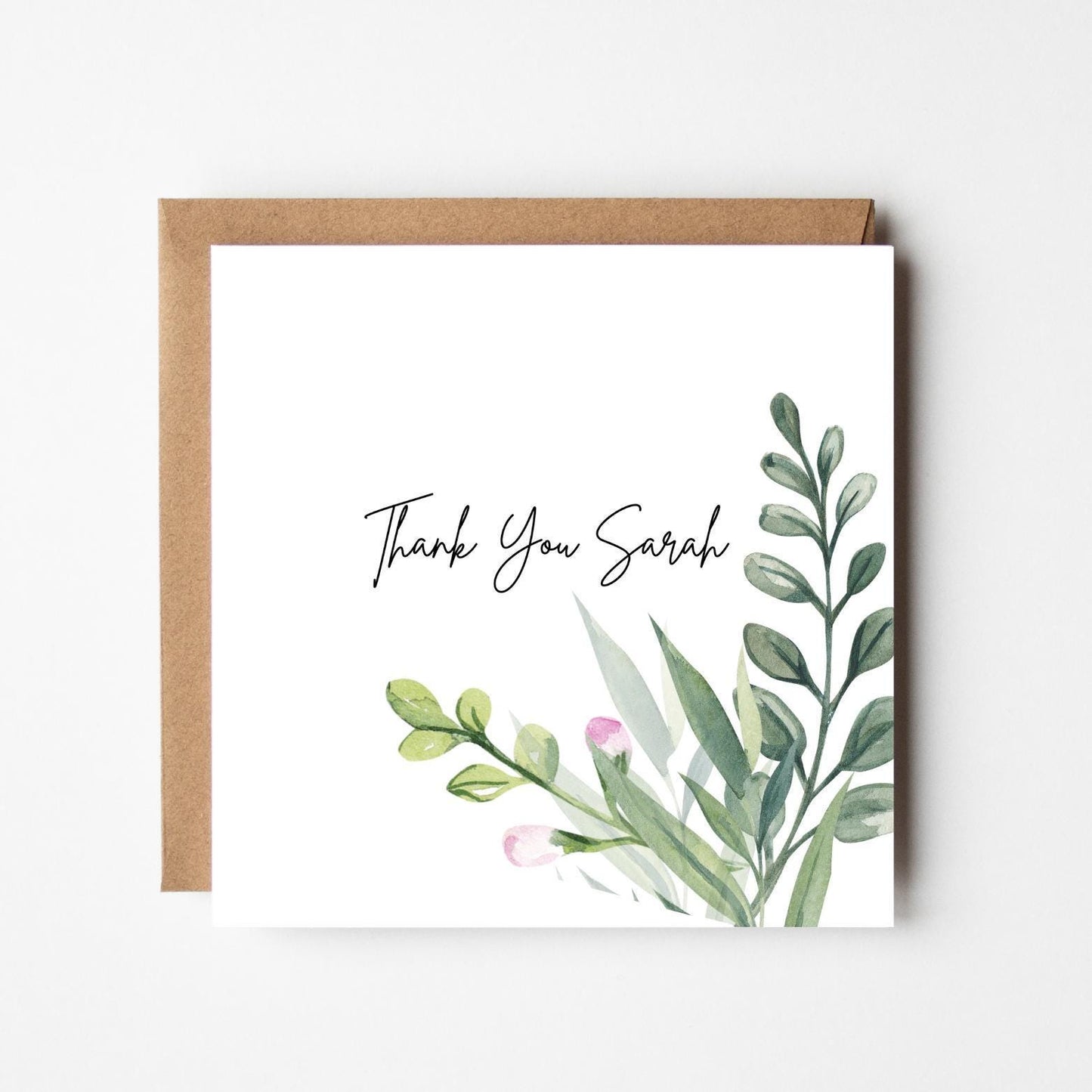 Personalised Thank You Card – Greenery Botanical Design