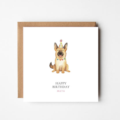 Personalised German Shepherd Birthday Card – Custom Dog Birthday Greeting