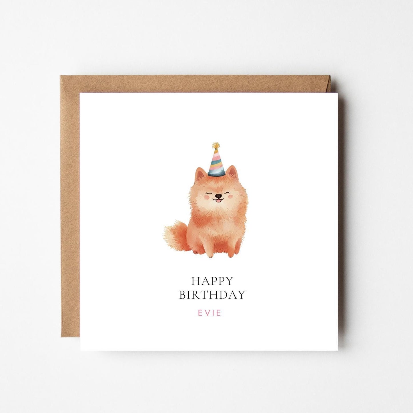 Personalised Pomeranian Birthday Card – Custom Dog Lover Greeting