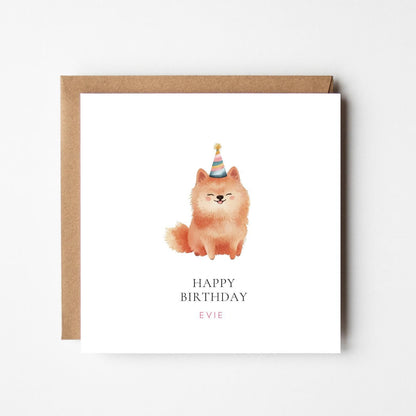 Personalised Pomeranian Birthday Card – Custom Dog Lover Greeting