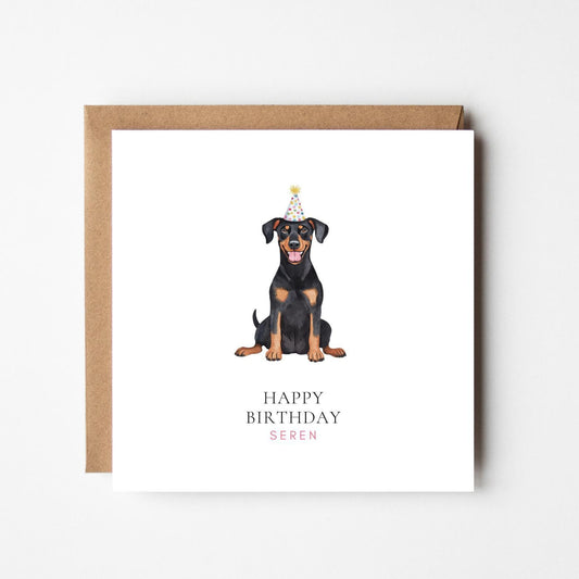 Personalised Doberman Birthday Card – Custom Dog Birthday Greeting