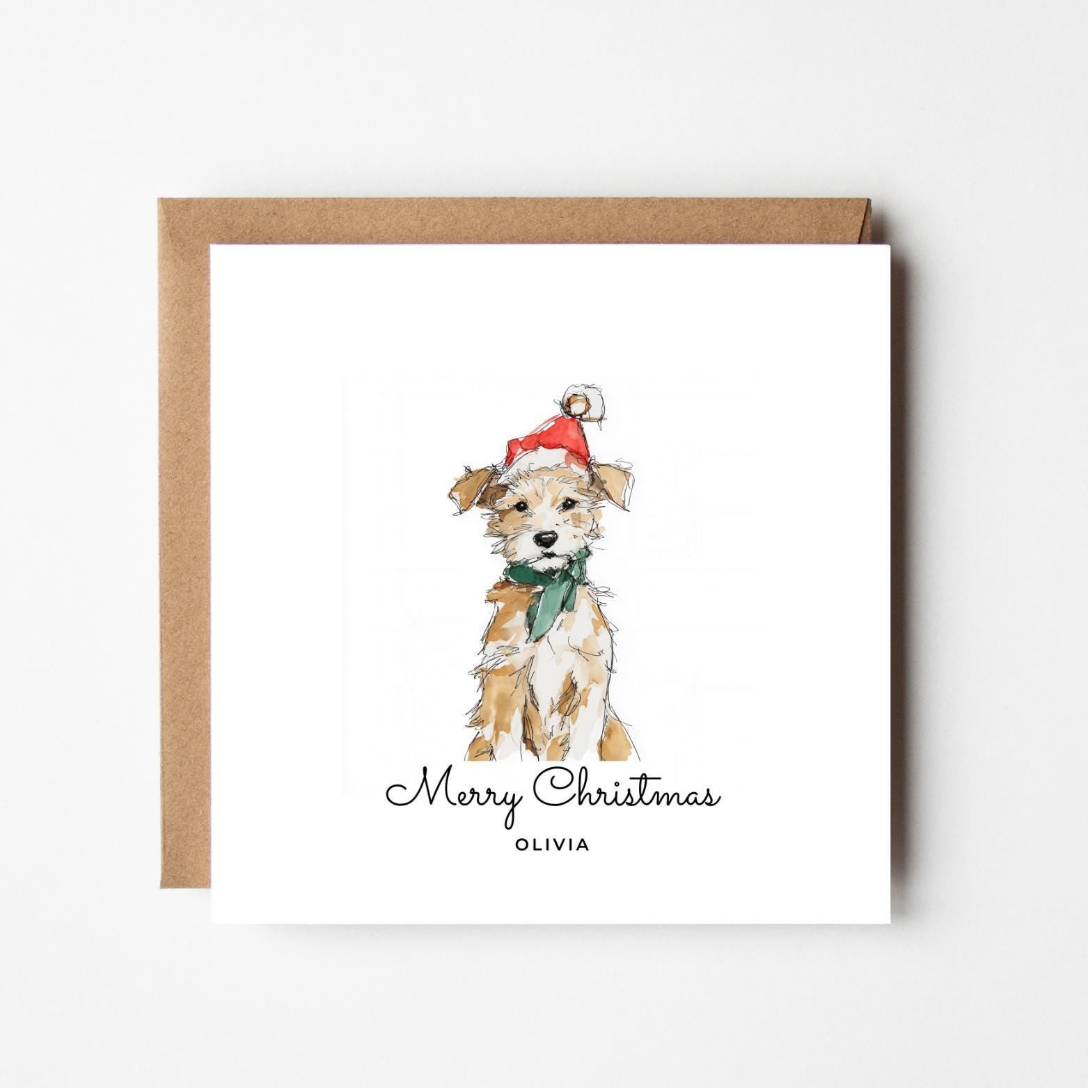 Personalised Dog Christmas Card: Illustrated Pet Holiday Card