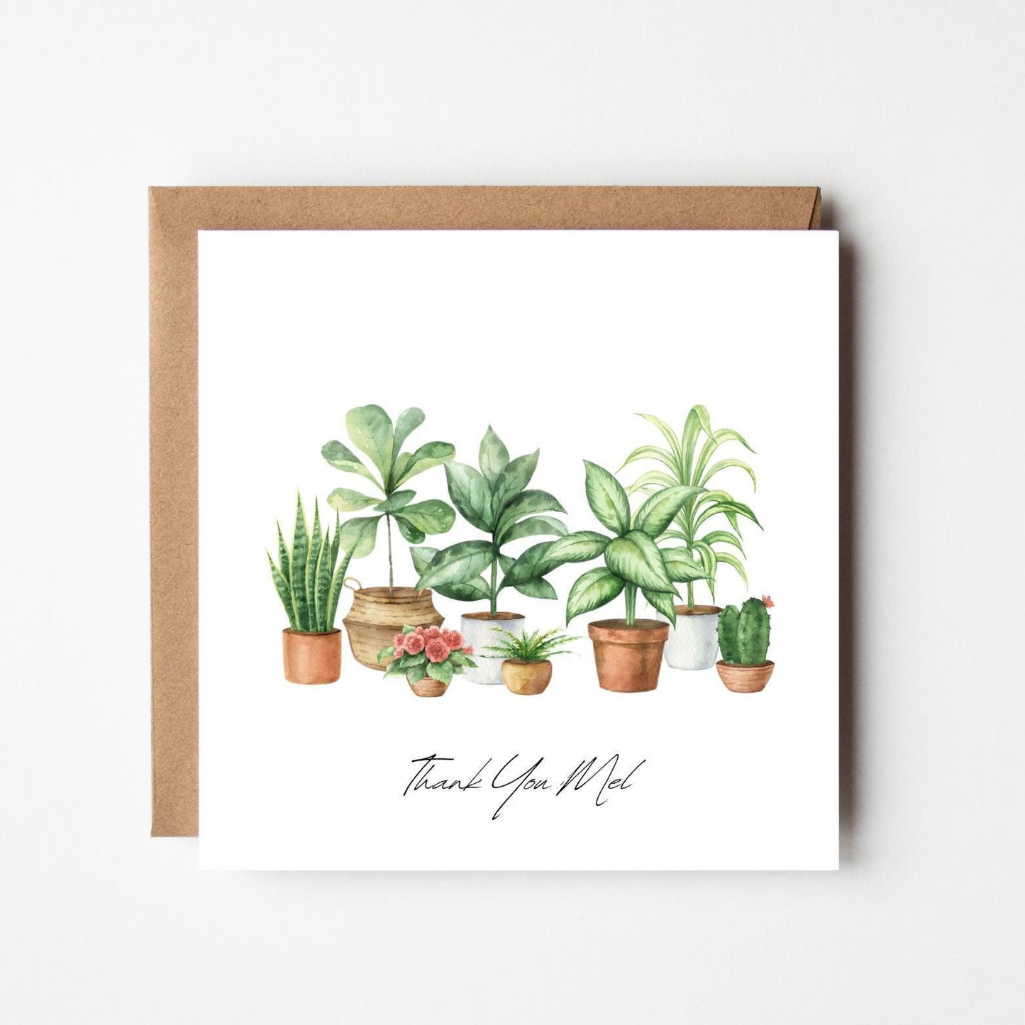 Personalised Thank You Card – Houseplant Design