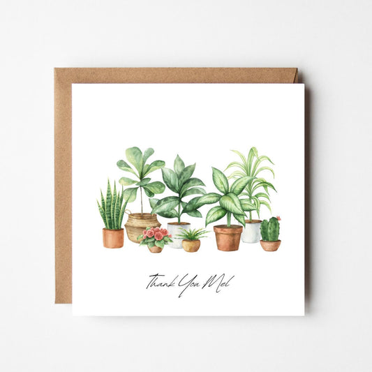 Personalised Thank You Card – Houseplant Design