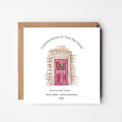 Personalised Watercolour New Home Card: Custom Housewarming Design