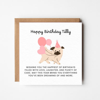 Personalised Best Friend Birthday Card – Custom Name Heartfelt Message Card, Sentimental Birthday Card for Her - Premium Textured Finish