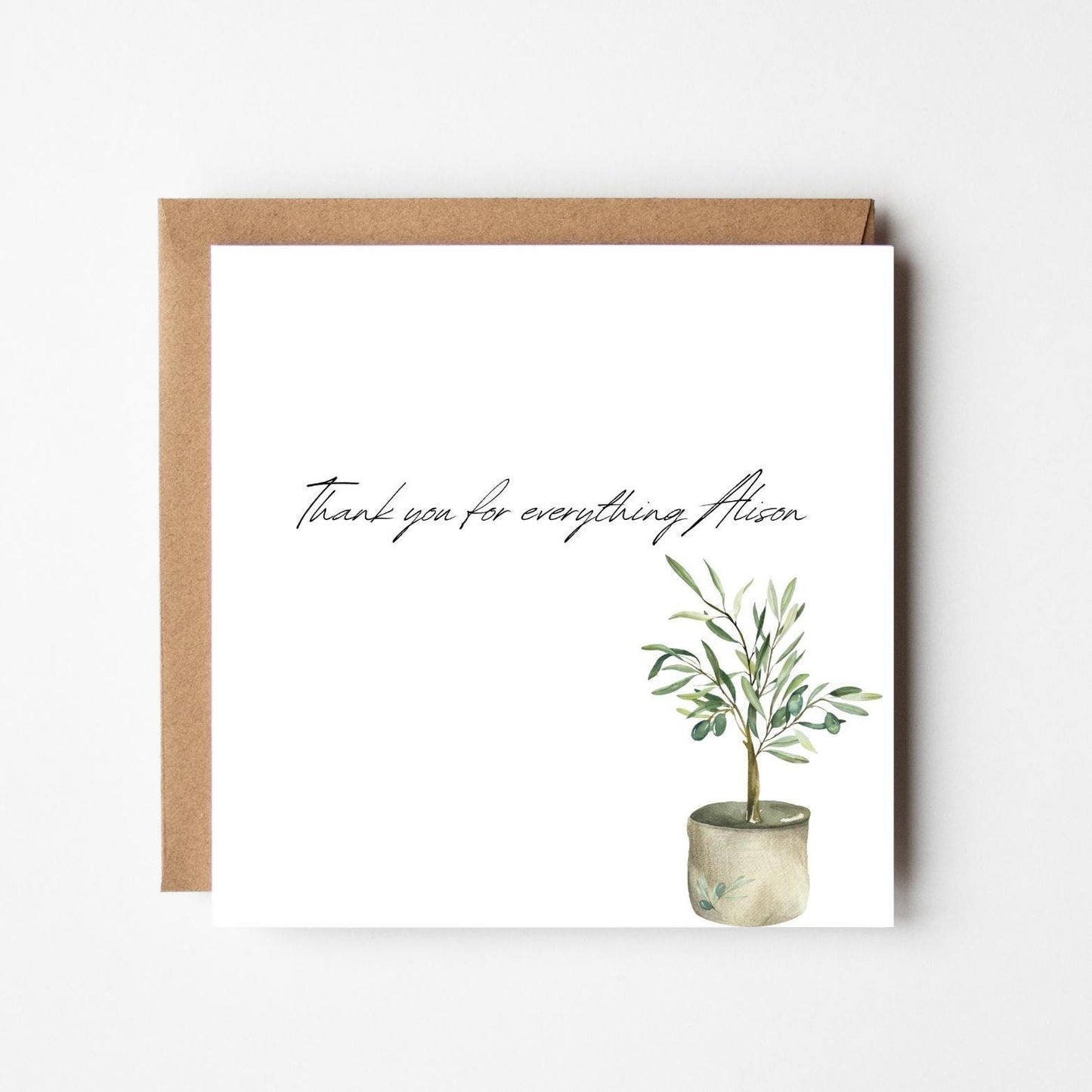 Personalised Thank You Card – Minimal Plant Design