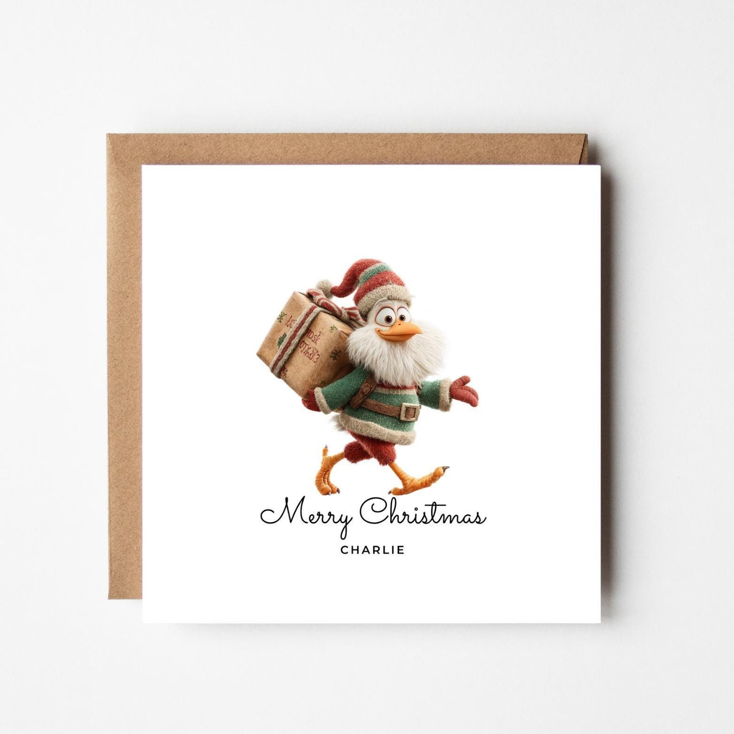 Personalised Funny Christmas Duck Card: Handmade Holiday Greeting