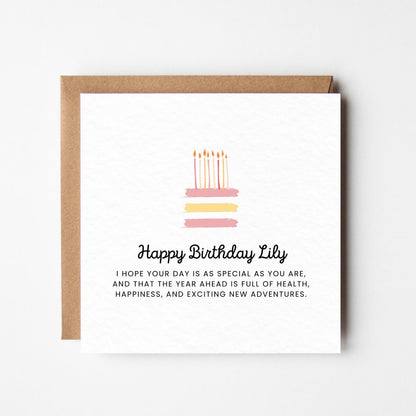 Personalised Best Friend Birthday Card – Custom Name Heartfelt Message Card, Sentimental Birthday Card for Her - Premium Textured Finish