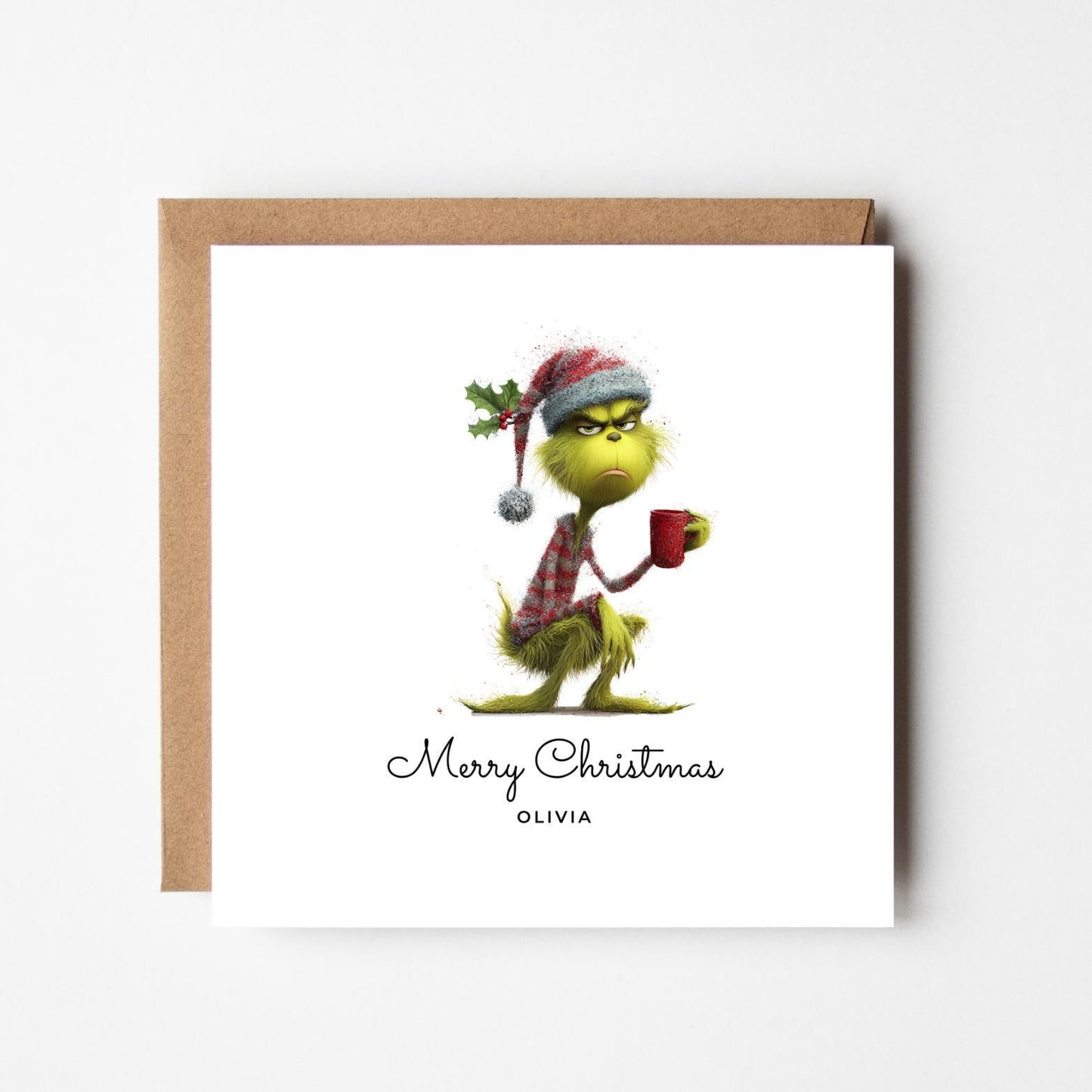 Personalised Grinch Christmas Card: Funny Holiday Greeting