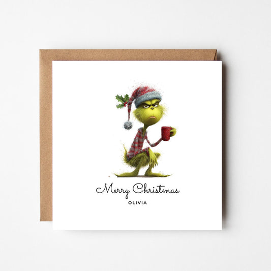 Personalised Grinch Christmas Card: Funny Holiday Greeting