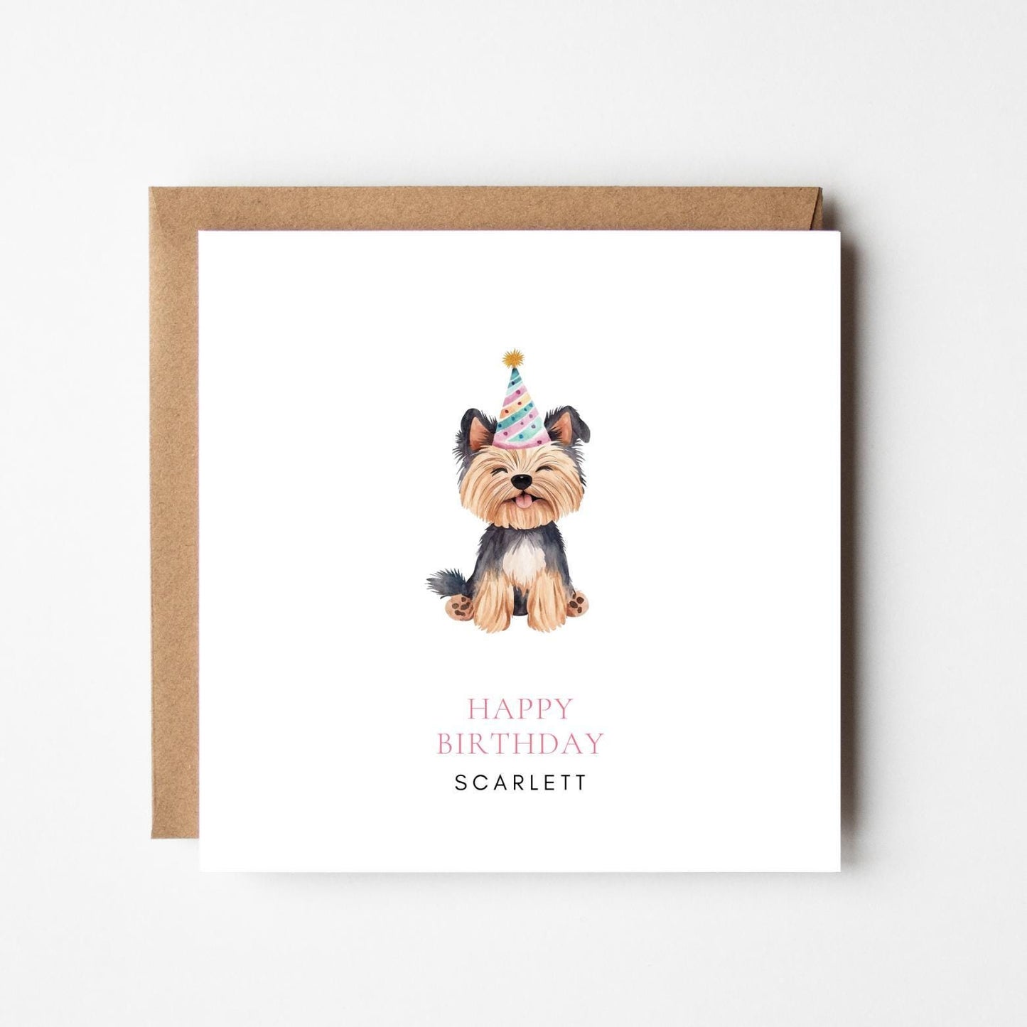 Personalised Yorkshire Terrier Birthday Card – Cute Dog Birthday Card