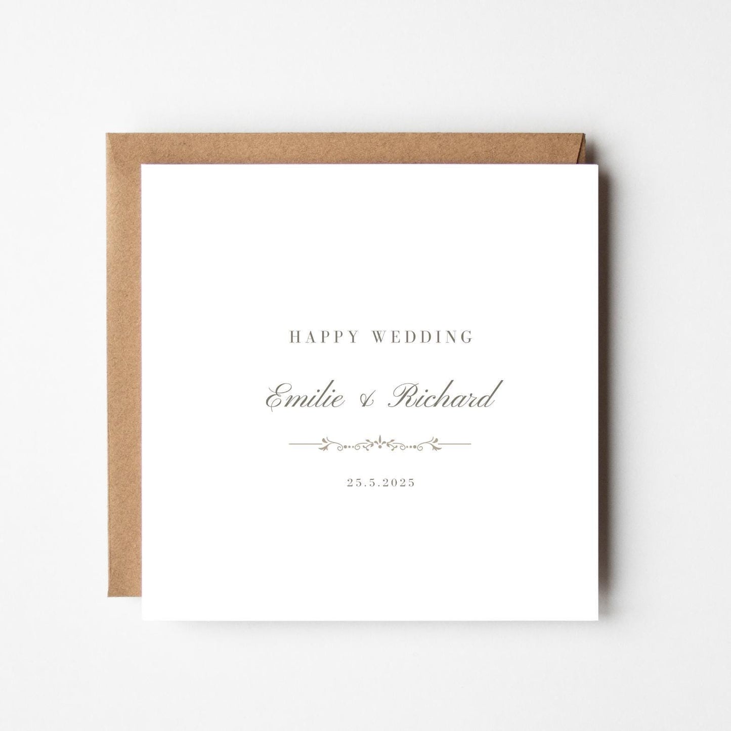 Personalised Wedding Congratulations Card: Elegant Floral Design