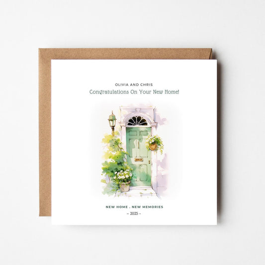 Personalised New Home Card: Watercolour Housewarming Congratulations
