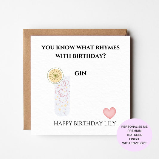 Gin birthday card, Funny Birthday card, friend birthday card, best friend card, gin card, gin birthday, gin present, card for her