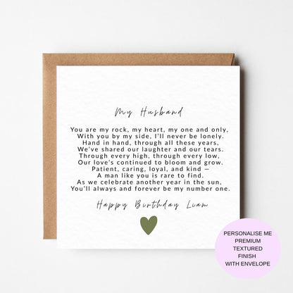 Husband Birthday Card - Birthday Card for Husband - Romantic Husband Birthday Card