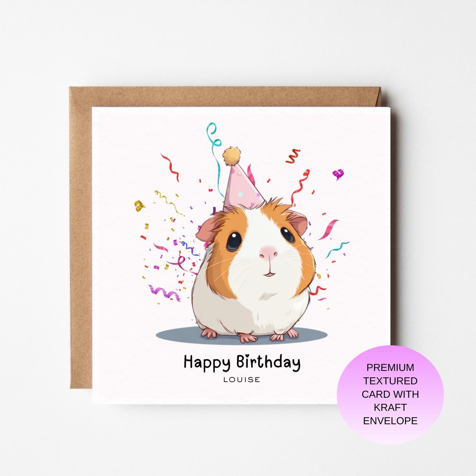 Personalised Guinea Pig Birthday Card For Her