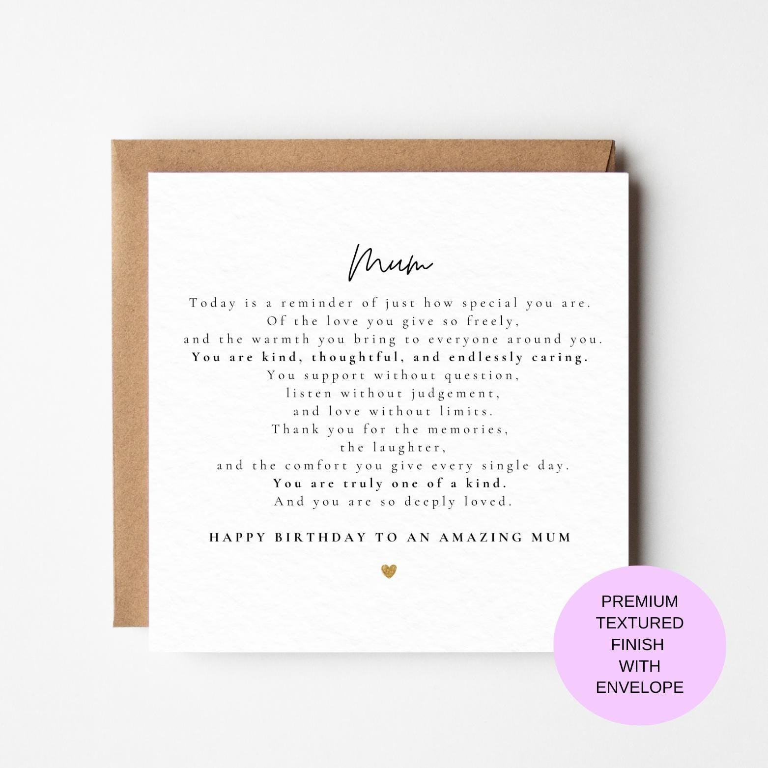 Birthday Card for Mum – From the Heart