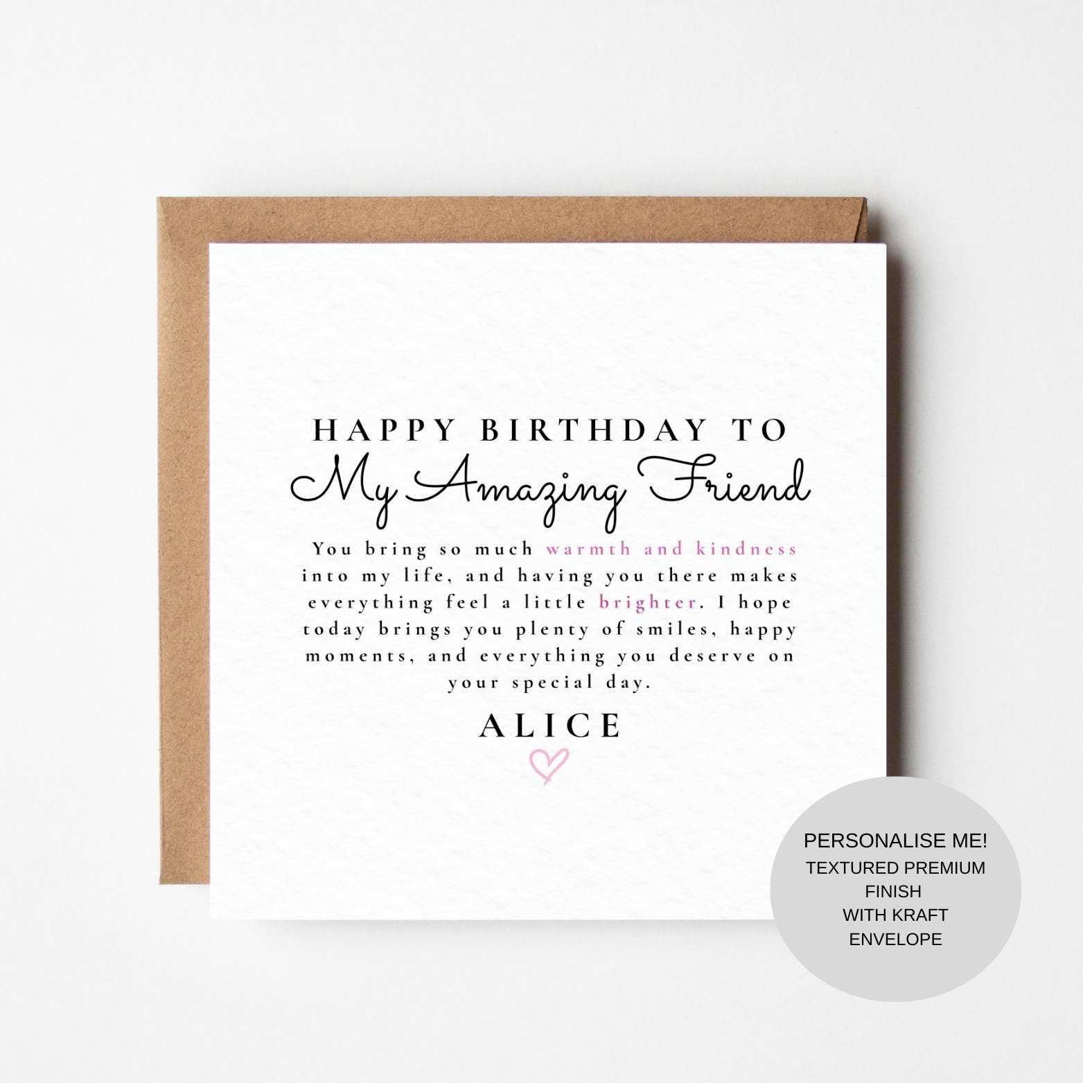 Birthday Card for My Best Friend | Loving Note | Keepsake Greeting Card