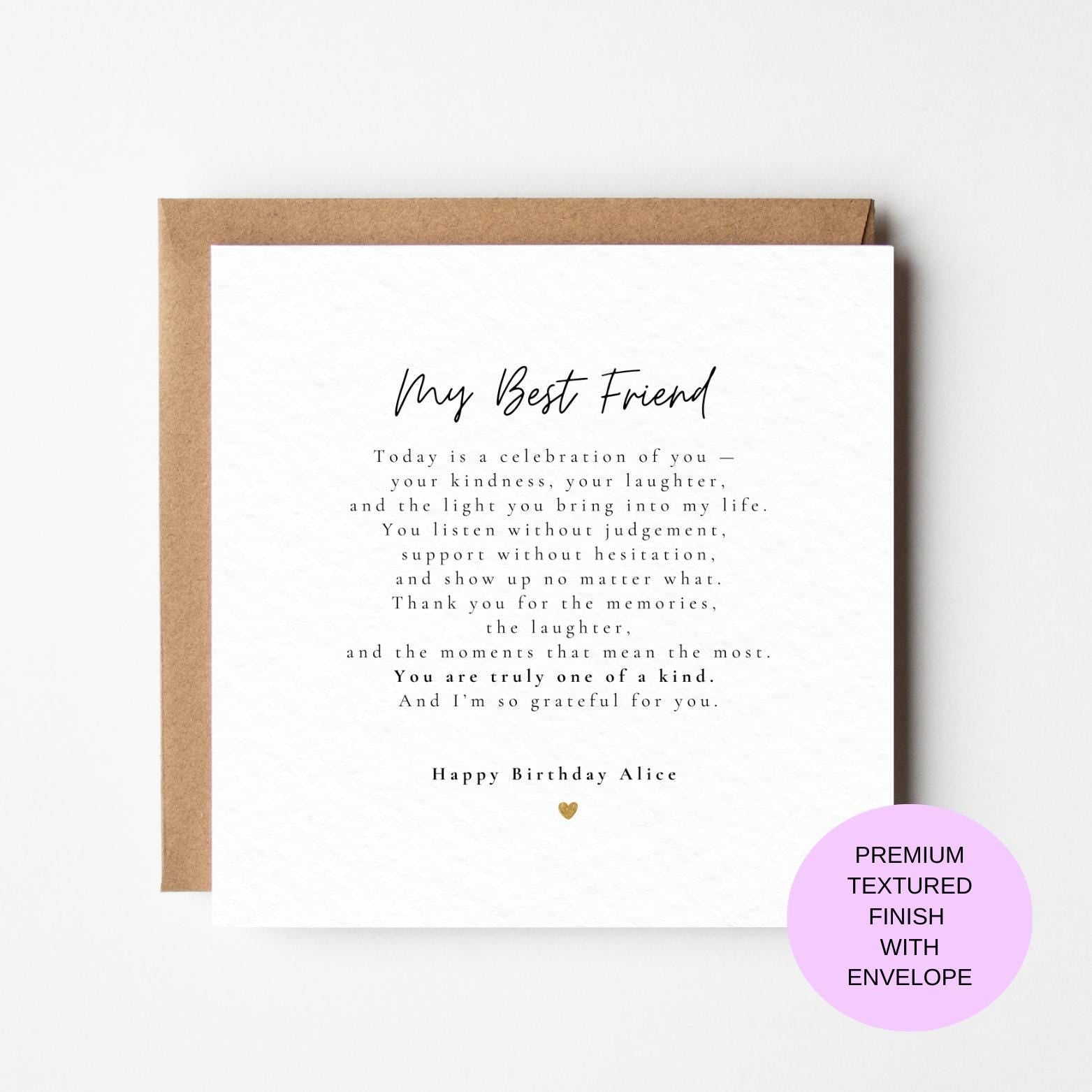Best Friend Birthday Card – Heartfelt Keepsake
