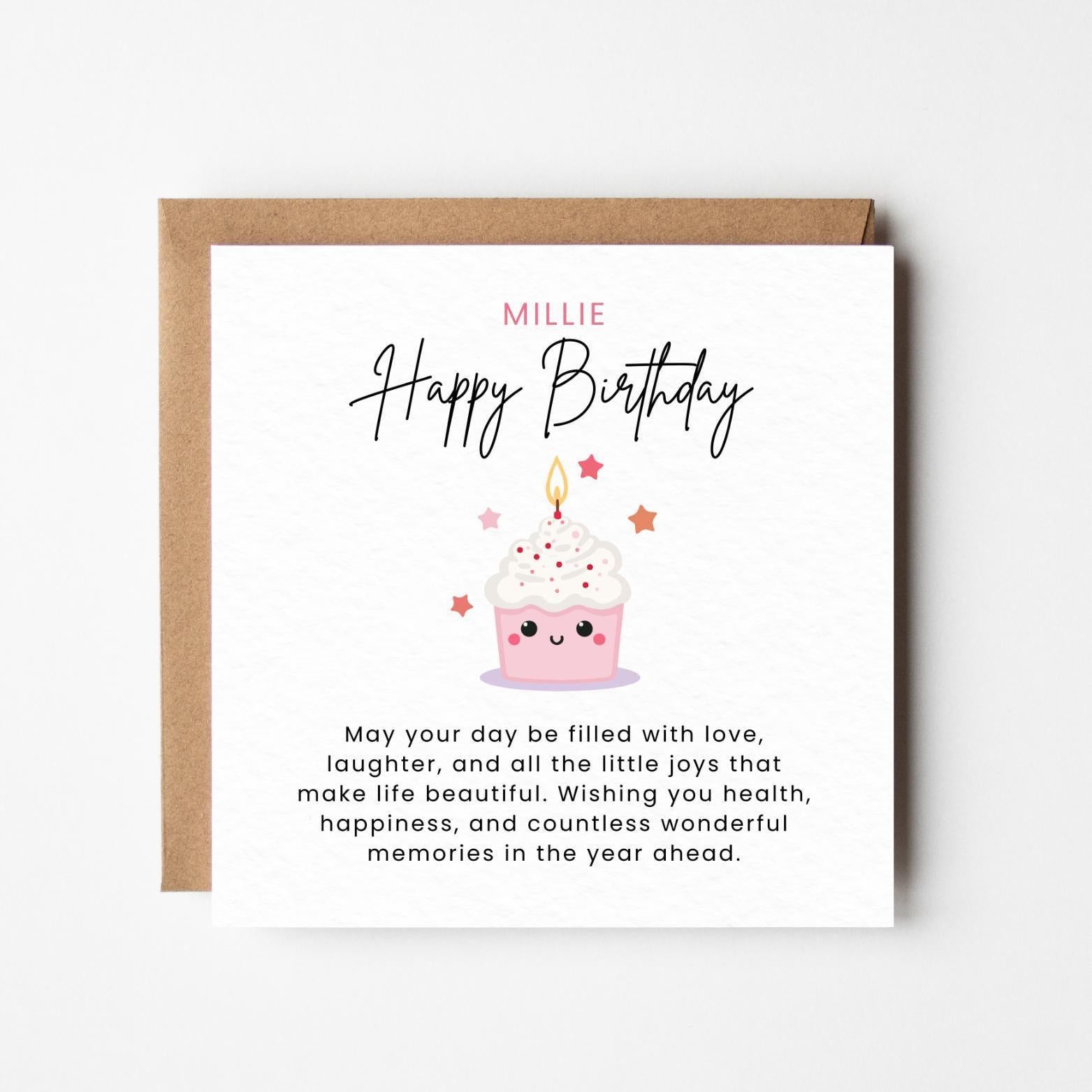 Personalised Best Friend Birthday Card – Custom Name Heartfelt Message Card, Sentimental Birthday Card for Her - Premium Textured Finish