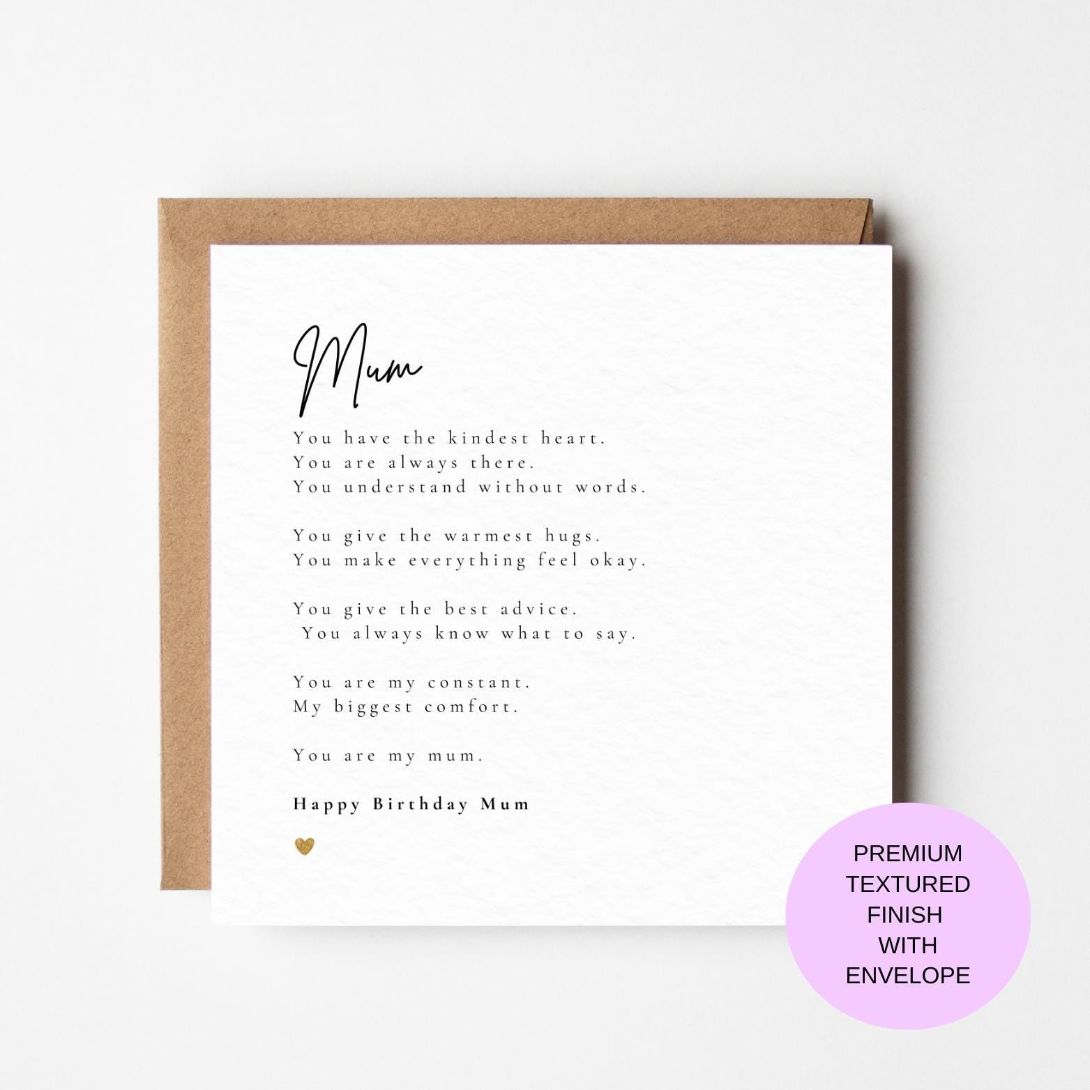 Mum Birthday Card – Sentimental Message