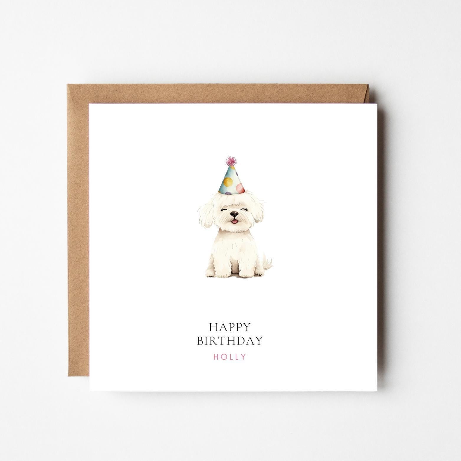 Personalised Bichon Frise Birthday Card – Cute Dog Birthday Card