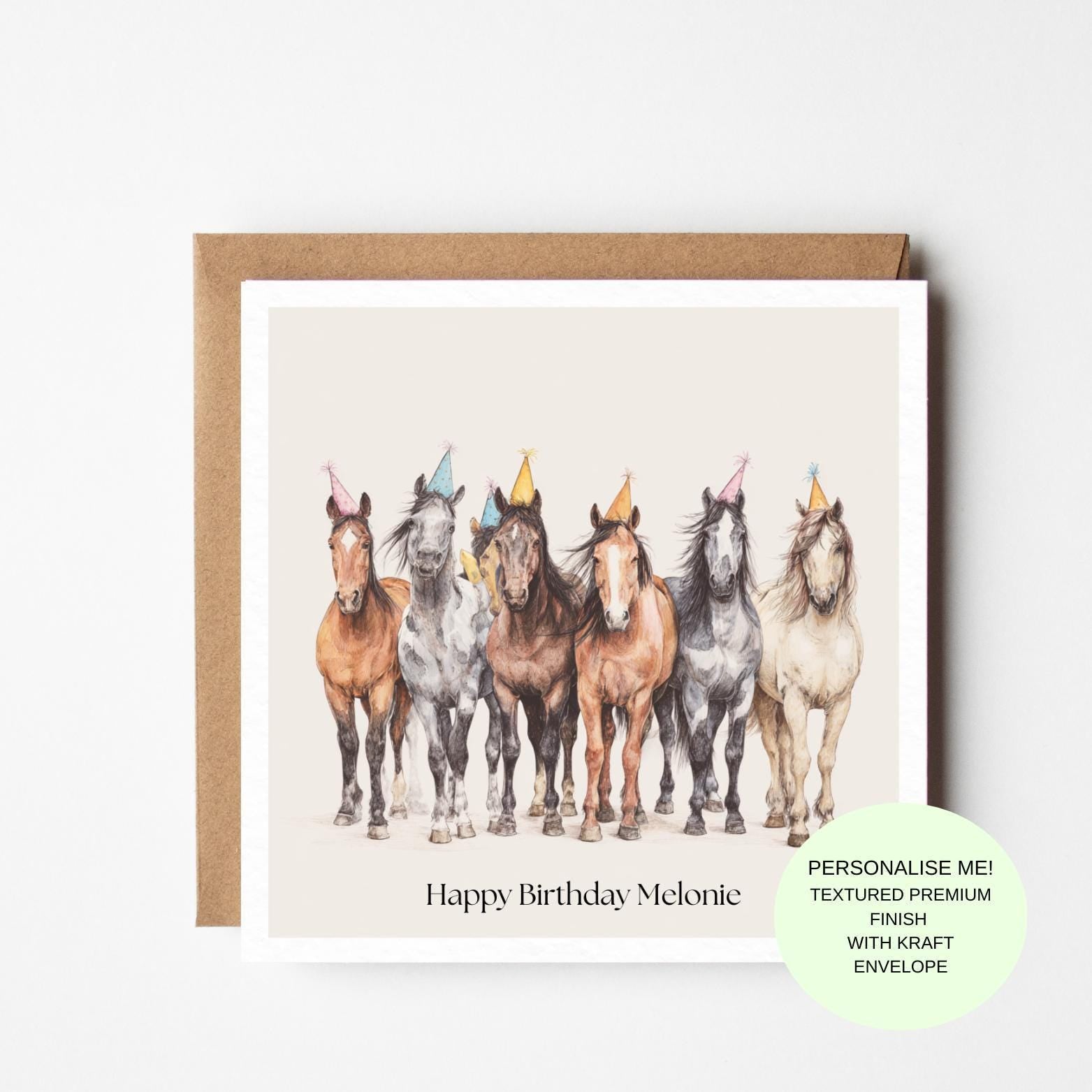 Horse Lover Birthday Card – Group of Horses