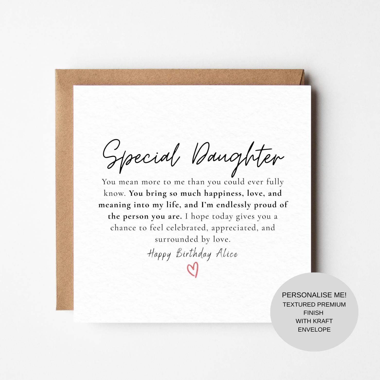 Birthday Card for My Daughter | Loving Message | Keepsake Greeting Card