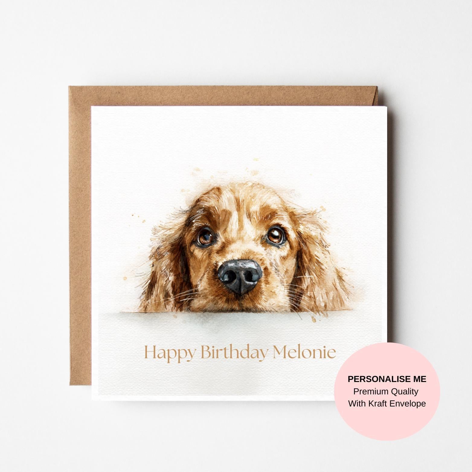 Dog Birthday Card: Customisable, Playful Design - Includes Envelope