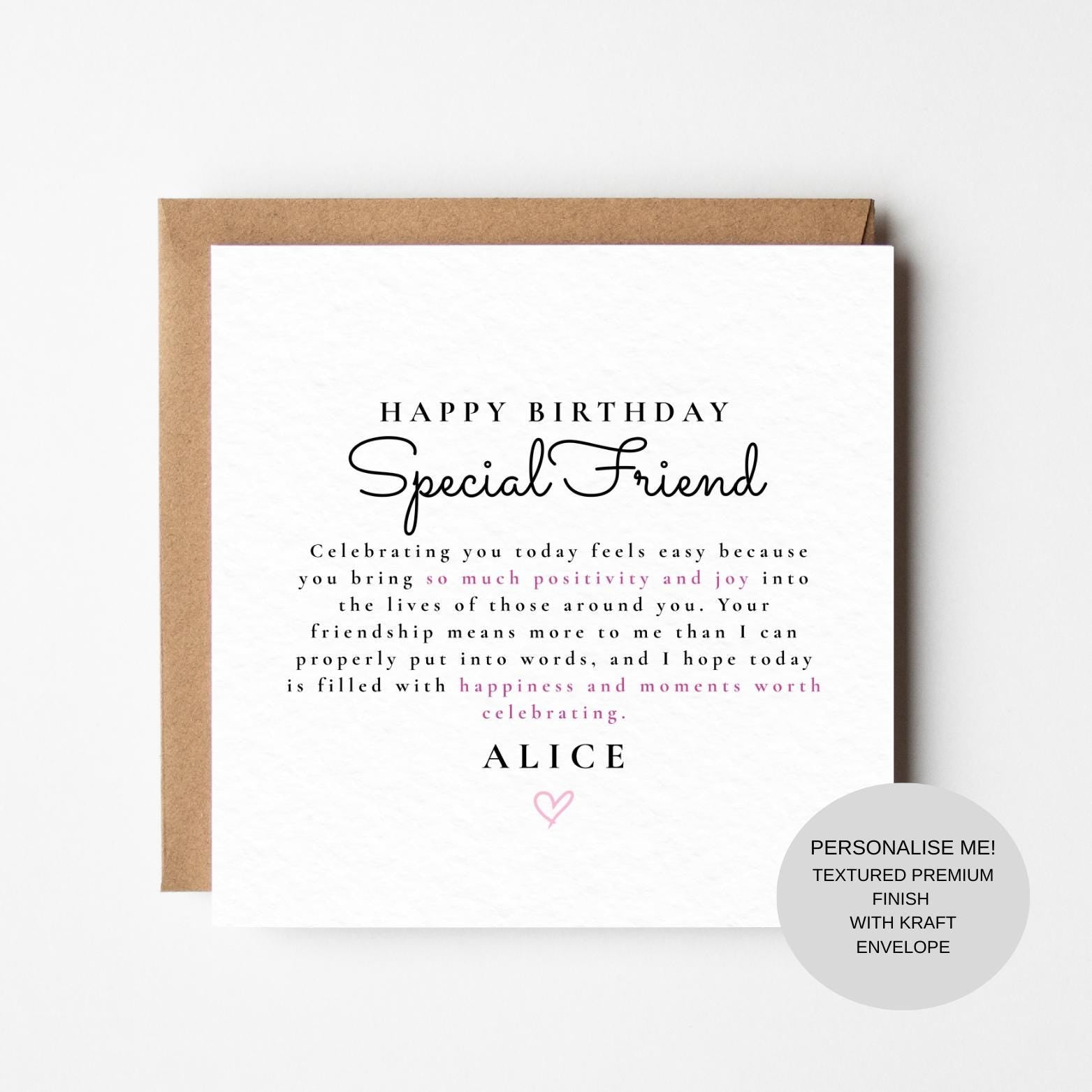 Elegant Birthday Card for Best Friend | Heartfelt Message | Meaningful Keepsake