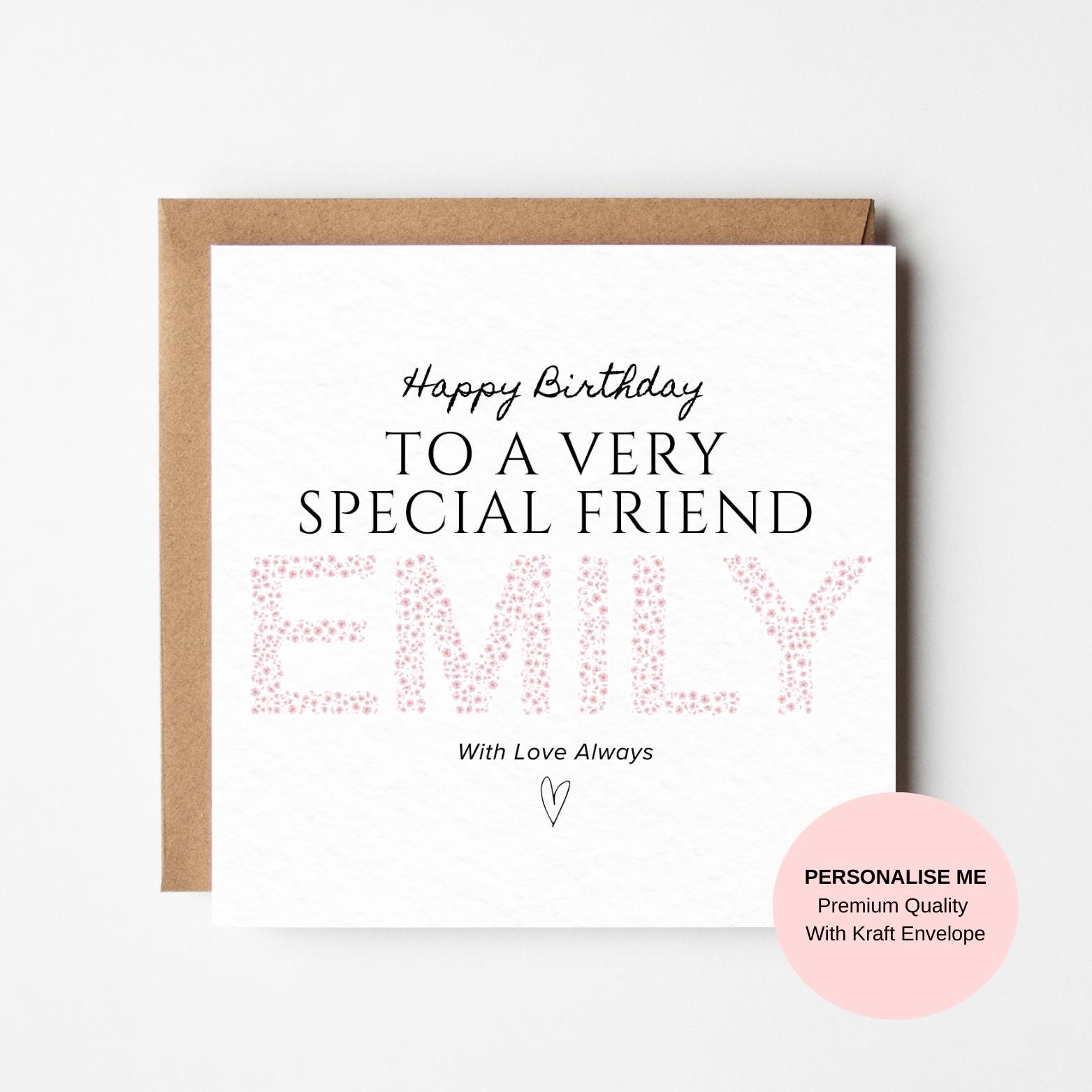 Bestie Birthday Card: Cute and Funny - Customizable Text