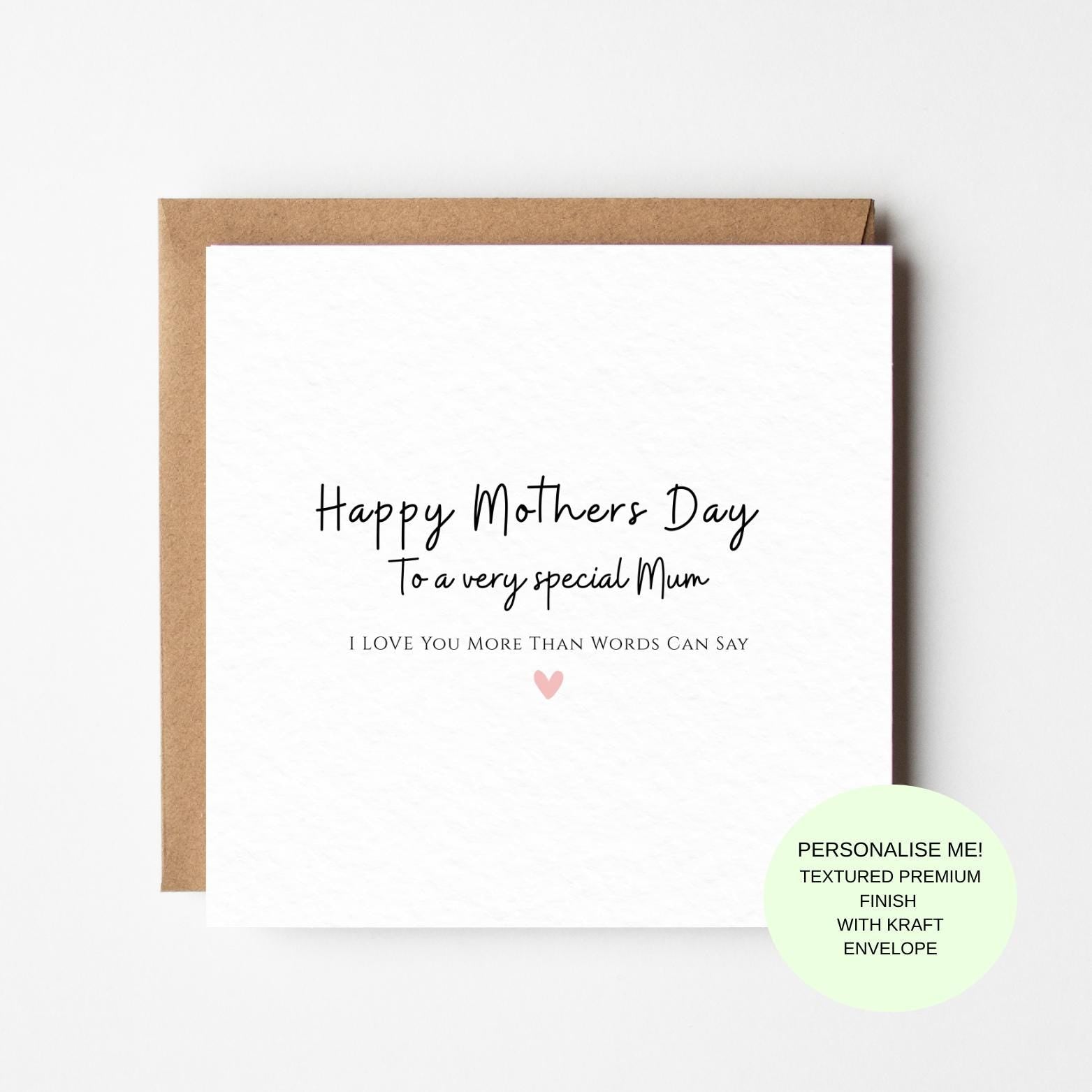Happy Mother’s Day To Every Special Mum Minimalist Modern Script Card Best Mum Card for Mothers Day Love My Mum Card, Gift for Mum